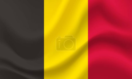 Ilustración de Bandera belga. Bandera de Bélgica. Colores oficiales y proporción. Fondo belga. Banner belga. Bélgica símbolo, icono - Imagen libre de derechos