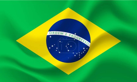 Illustration for Vector Brazilian flag. Brazil flag. Flag of Brazil. Brazil flag illustration. Brazilian background - Royalty Free Image