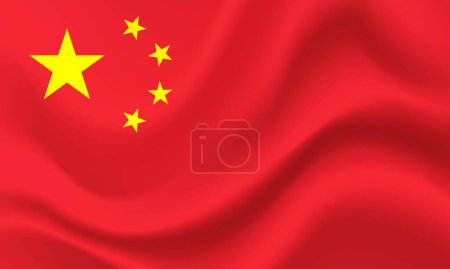 Illustration for China flag. Flag of China. Chinese background, banner. Symbol, icon - Royalty Free Image