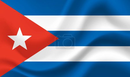 Illustration for Vector Cuba flag. Flag of Cuba. Cuba flag illustration, background. Cuba symbol, icon. - Royalty Free Image