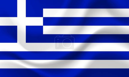 Illustration for Greek flag illustration. Greece flag. Flag of Greece. Official colours and proportion correctly - Royalty Free Image