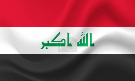 Illustration for Vector Iraq flag. Flag of Iraq. Iraq flag illustration, background. Iraq symbol, icon. - Royalty Free Image