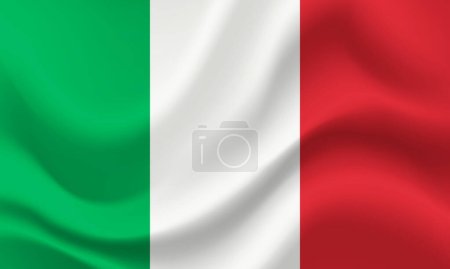 Téléchargez les illustrations : Drapeau italien. Drapeau d'Italie. Bannière Italie. Symbole, icône. Illustration drapeau Italie - en licence libre de droit