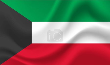 Illustration for Vector Kuwait flag. Flag of Kuwait. Kuwait flag illustration, background. Kuwait symbol, icon. - Royalty Free Image