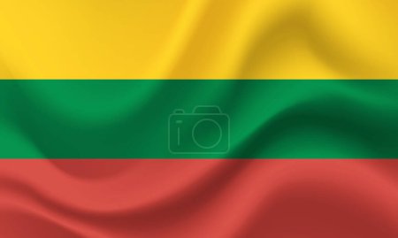 Illustration for Lithuania flag vector. Lithuanian flag. Symbol of Lithuania - Royalty Free Image