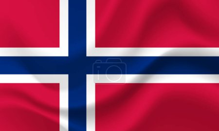 Téléchargez les illustrations : Le drapeau norvégien. Le drapeau norvégien. Drapeau de Norvège. Couleurs officielles et proportion correctement. D'origine norvégienne. Symbole, icône - en licence libre de droit