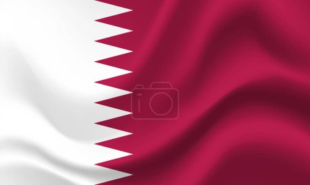 Illustration for Vector Qatar flag. Flag of Qatar. Qatar flag illustration, background. Qatar symbol, icon - Royalty Free Image