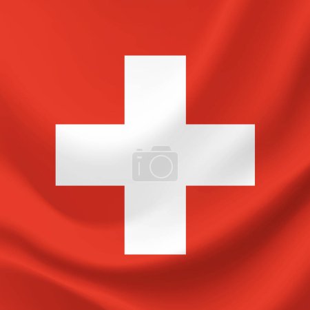 Ilustración de Vector bandera de Suiza. Suiza bandera ilustración. Banner de Suiza. Símbolo, icono. - Imagen libre de derechos