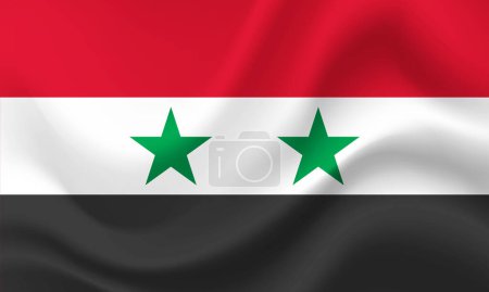 Ilustración de Vector bandera de Siria. Bandera de Siria. Bandera de Siria ilustración. Colores oficiales - Imagen libre de derechos