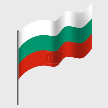 Ilustración de Bandera Vector Bulgaria. Bandera ondeada de Bulgaria. Bulgaria emblema, icono. - Imagen libre de derechos