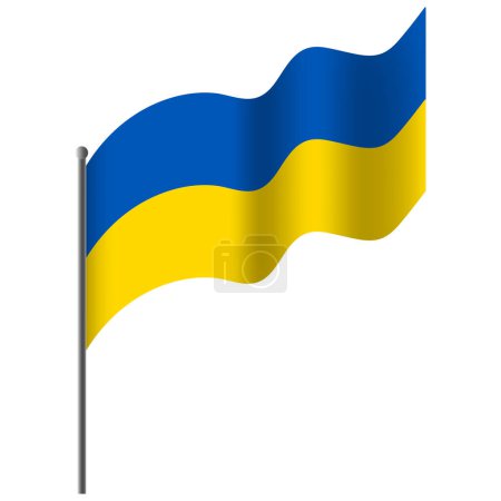 Ilustración de Vector bandera de Ucrania. Bandera ondeada de Ucrania. emblema de Ucrania, icono. - Imagen libre de derechos