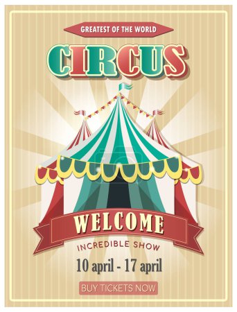 Illustration for Vintage Circus Poster. Invitation for circus magic show. - Royalty Free Image