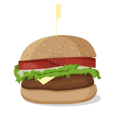 Illustration for Hamburger isolated on white. Vector drawing of a humburger - Royalty Free Image