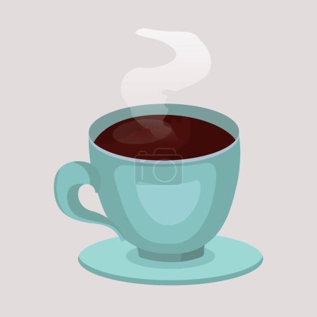 Ilustración de Taza de café con humo flotar. Una taza de café fresco. Ilustración vectorial. - Imagen libre de derechos