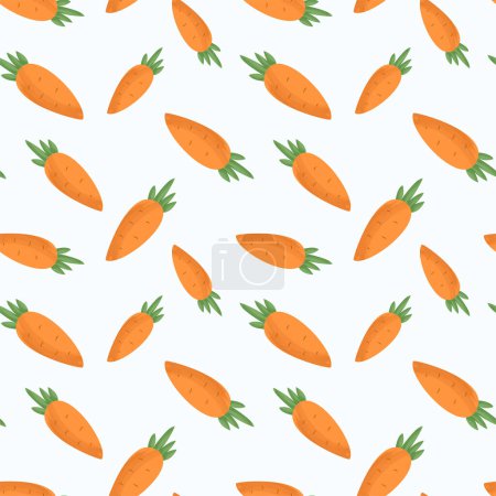 Illustration for Fresh carrot background. Seamless pattern with carrot. Colorful wallpaper vector. Decorative illustration - Royalty Free Image