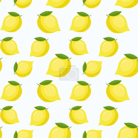 Illustration for Fresh lemons background. Seamless pattern with citrus fruits collection. Colorful wallpaper vector. Decorative illustration - Royalty Free Image