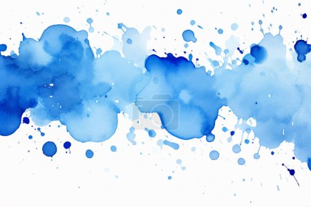 Foto de Salpicadura abstracta acuarela, spray. Color pintura vector textura. Fondo azul. - Imagen libre de derechos
