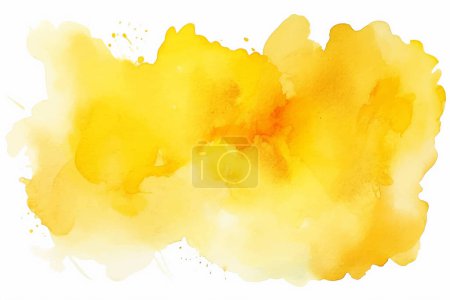 Téléchargez les illustrations : Aquarelle abstraite éclaboussure, spray. Peinture couleur texture vectorielle. Fond jaune. - en licence libre de droit