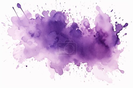 Ilustración de Salpicadura abstracta acuarela, spray. Color pintura vector textura. Fondo púrpura. - Imagen libre de derechos