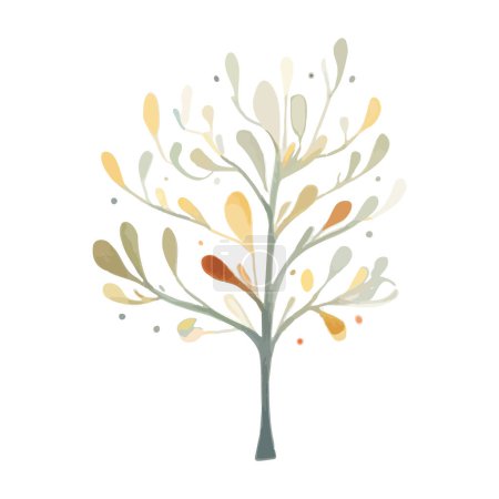 Illustration for Cute watercolor tree. Scandinavian vector trees. Childish vector illustration - Royalty Free Image