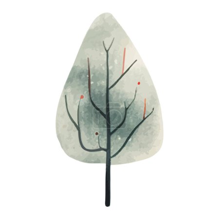 Téléchargez les illustrations : Mignon arbre à aquarelle. Arbres vectoriels scandinaves. Illustration vectorielle enfantine - en licence libre de droit
