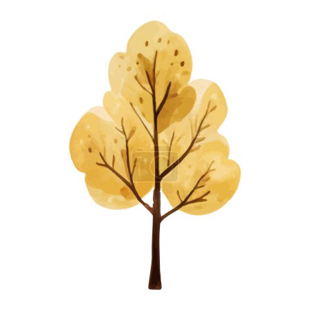 Téléchargez les illustrations : Mignon arbre à aquarelle. Arbres vectoriels scandinaves. Illustration vectorielle enfantine - en licence libre de droit