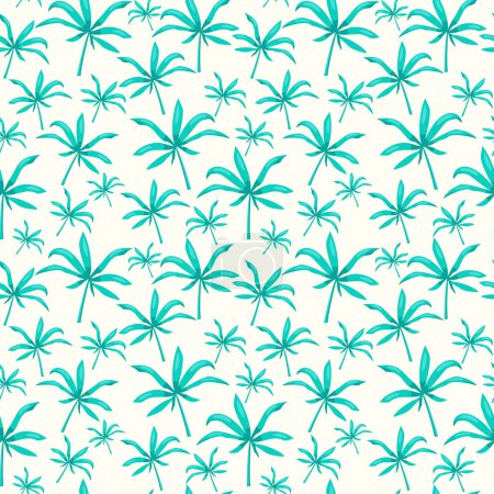 Illustration for Palm Leaf Seamless Background. Pattern Leaf - Royalty Free Image