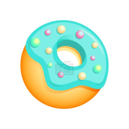 Téléchargez les illustrations : Beignet à la menthe glacée. icône de donut, illustration vectorielle - en licence libre de droit