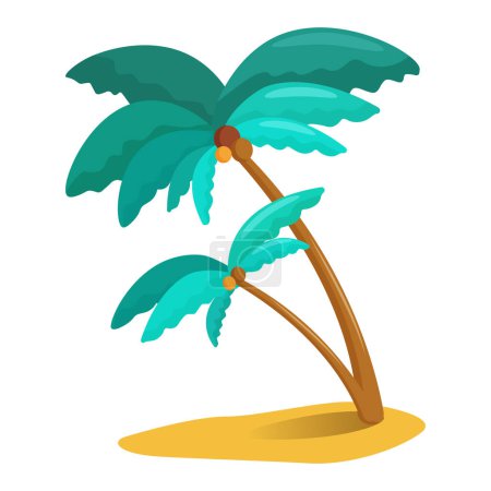 Téléchargez les illustrations : Palmiers isolés sur fond blanc. Belle illustration vectorielle de palmier - en licence libre de droit