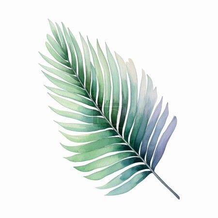 Illustration for Watercolor tropical leaf. Vector leaf. Exotic foliage, wild floral. - Royalty Free Image