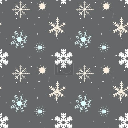 Illustration for Winter seamless pattern with snowflakes. Christmas vector pattern. Winter card design. - Royalty Free Image