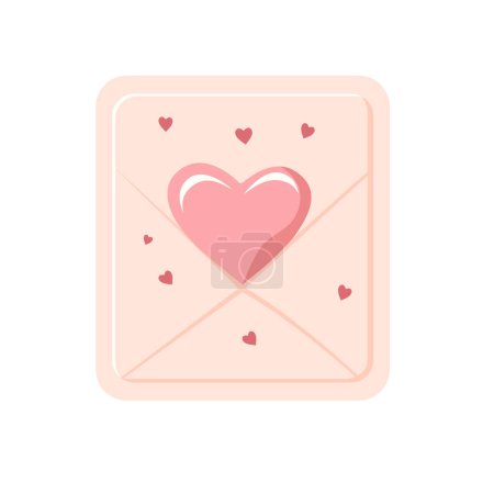 Illustration for Cute vector love letter sticker. Valentines day love letter. Romantic vector icon in pastel colors - Royalty Free Image