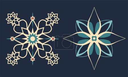 Téléchargez les illustrations : Modèle vectoriel islamique. Ornement du Ramadan. Élément arabe pour salutations. - en licence libre de droit