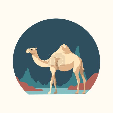Téléchargez les illustrations : Camel vecteur. Élément du Ramadan. Élément arabe pour salutations. Conception islamique - en licence libre de droit
