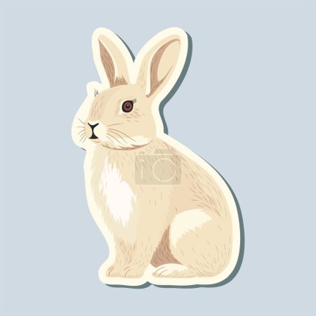 Illustration for Spring sticker bunny. Hand drawn style. Springtime element. Vector seasonal element. - Royalty Free Image