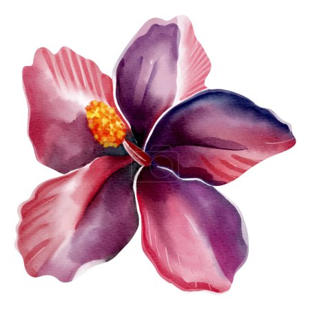 Ilustración de Acuarela flor tropical. Ilustración floral. Flor exótica. Orquídea acuarela - Imagen libre de derechos