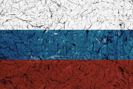 Foto de Plantilla de fondo de Rusia - Textura de piedra abstracta de un muro de piedra en los colores de la bandera rusa - Imagen libre de derechos