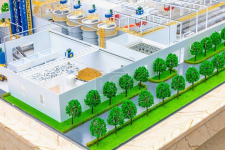 Un véritable complexe industriel moderne écologique pour les entreprises avec un concept vert de protection de l'environnement contre les émissions de dioxyde de carbone.