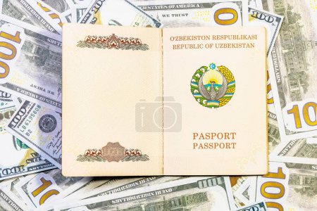 Foto de Nuevo modelo de pasaporte de un ciudadano de la República de Uzbekistán. - Imagen libre de derechos