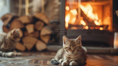 Téléchargez les photos : Charbon de bois organique fabriqué à partir de bois brûle dans la cheminée avec pompe à chaleur centrale. Énergie écologique - en image libre de droit