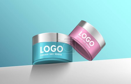Ilustración de Tarro de crema de renderizado 3d, tarro de loción para su diseño - Imagen libre de derechos