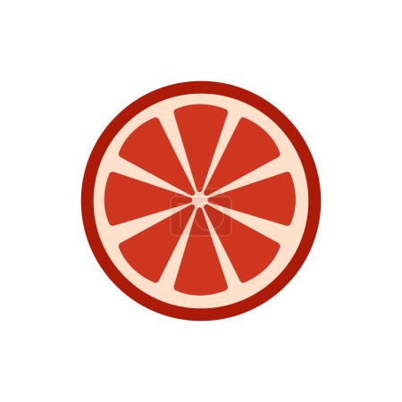 Illustration for Slice of blood orange, top view of red citrus fruit round piece vector illustration - Royalty Free Image