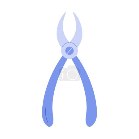 Illustration for Dental pliers for rotten tooth extraction in stomatology clinic vector illustration - Royalty Free Image