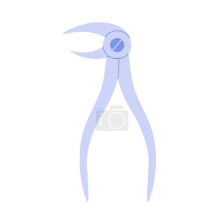 Illustration for Dental pliers, surgical dentist pincers to remove bad tooth of patient vector illustration - Royalty Free Image
