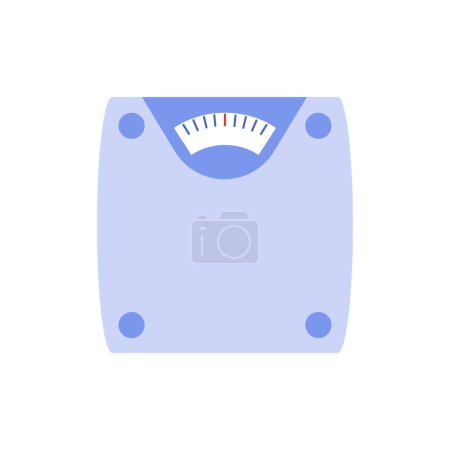 Illustration for Scales to control weight during diet, top view of analog bathroom device vector illustration - Royalty Free Image