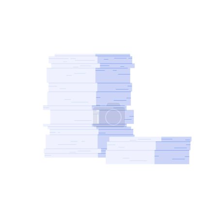 Illustration for Stack of paper documents, two unorganized pile of messy pages vector illustration - Royalty Free Image