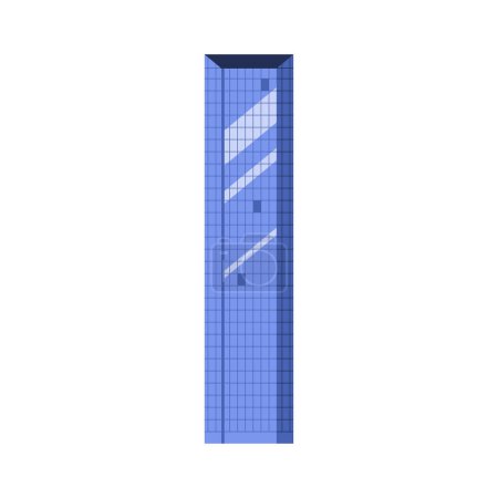 Moderne hohe Wohn- oder Büroarchitektur, blaue Wolkenkratzer-Vektorabbildung