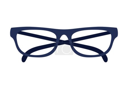 Gafas graduadas, gafas con lentes transparentes y monturas negras, ilustración vectorial de vista frontal