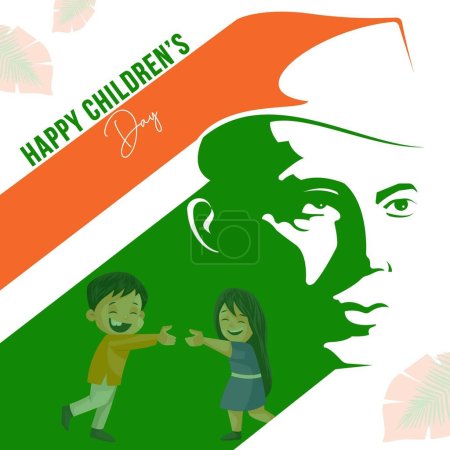 Ilustración de Plantilla de diseño de banner de día de niños felices plana. - Imagen libre de derechos