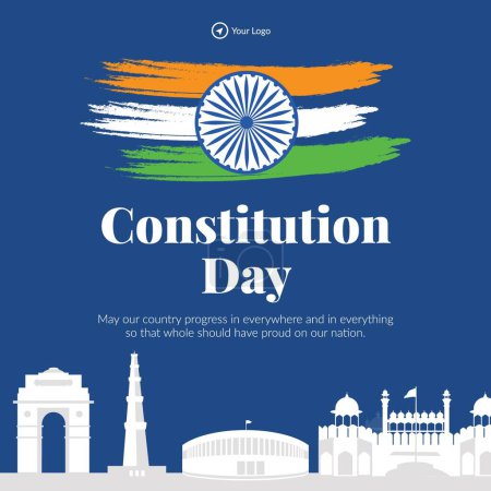 Banner design of Happy Constitution Day of India template. 